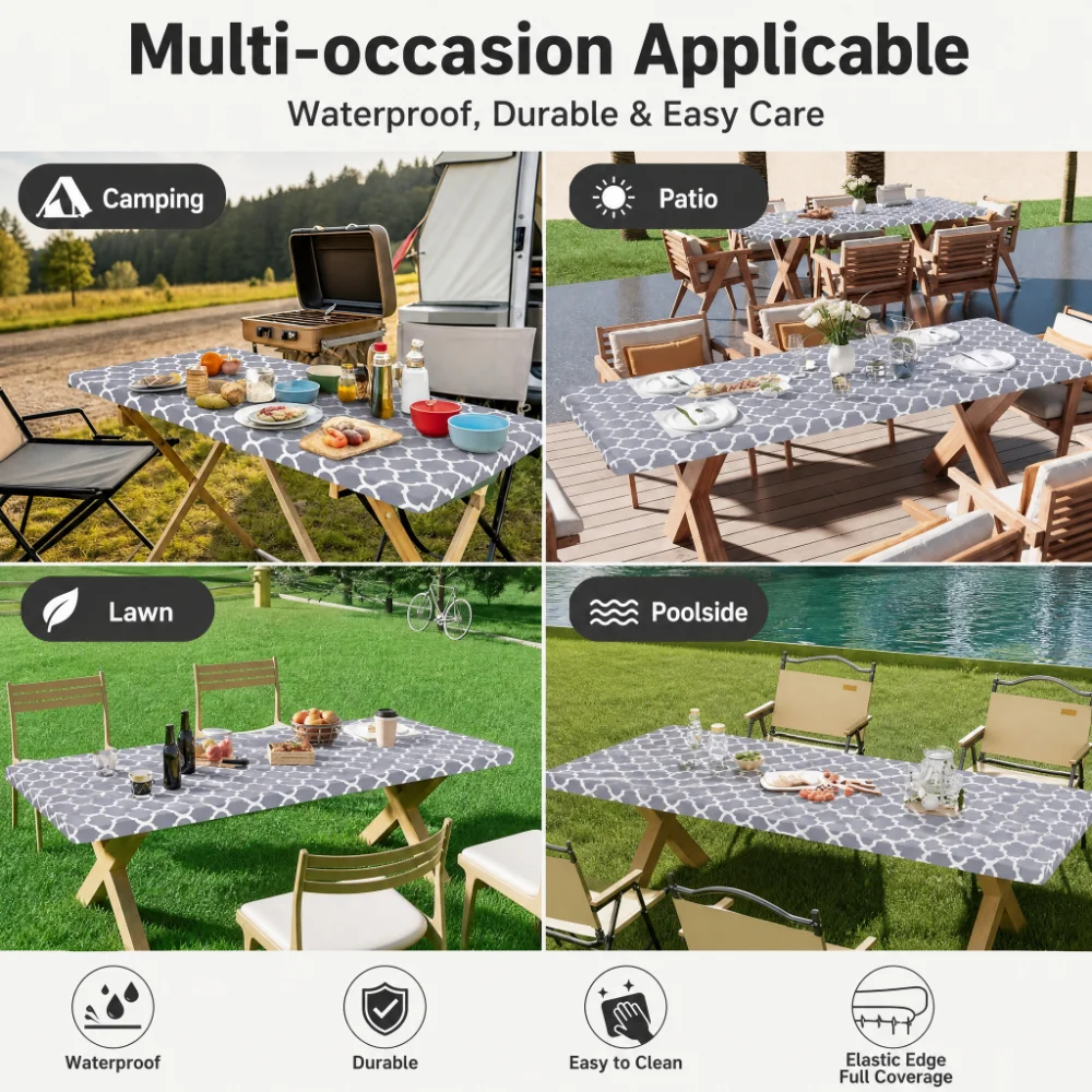 Folding Picnic Table - Taplak Meja Persegi Panjang, Taplak Meja