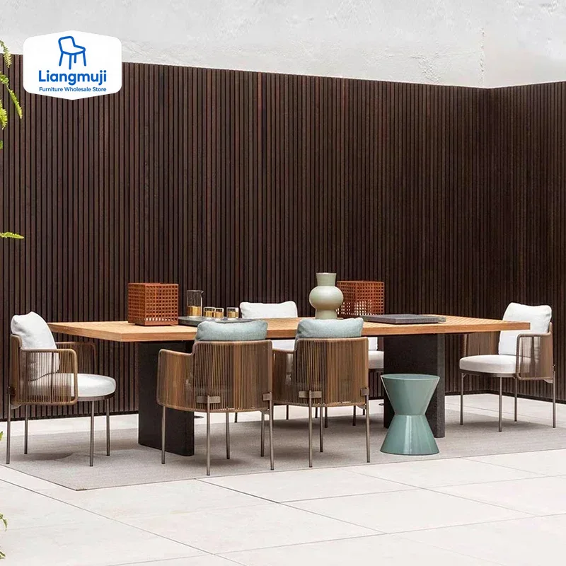 Outdoor Furniture Italian - Set Furnitur Taman Kayu Tahan Air