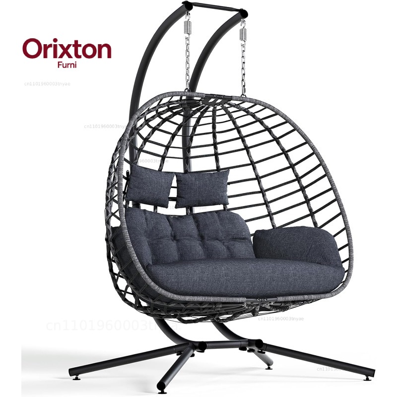 Hanging Egg Chair - Kursi Ayun Gantung Ganda dengan Penyangga,