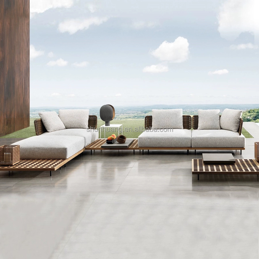 Outdoor Furniture Teak - Set Sofa Taman Modern Furnitur Luar