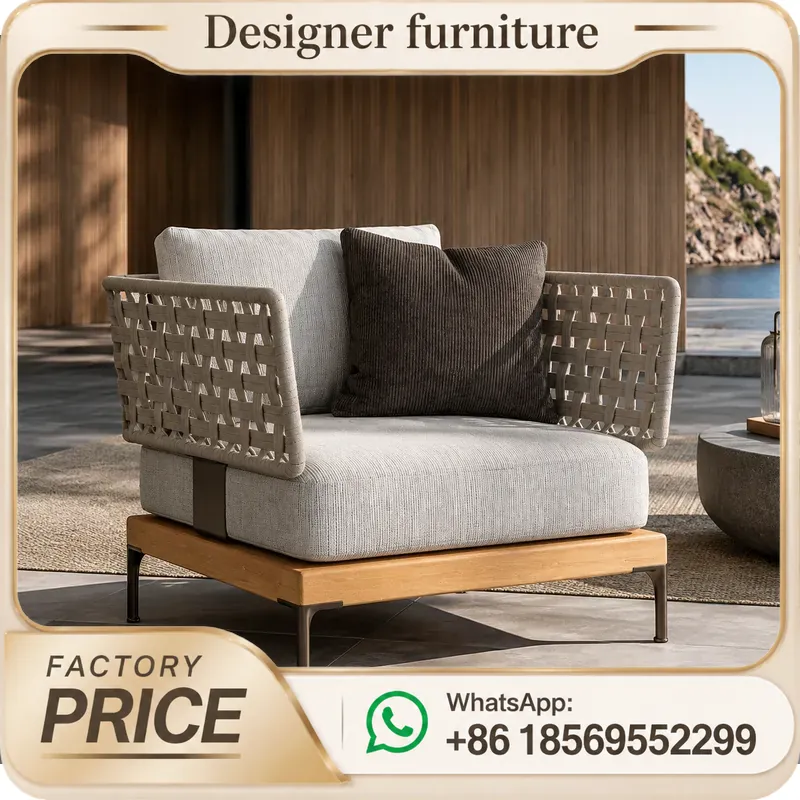 Outdoor Furniture Teak - Set Sofa Anyaman Tali Luar Ruangan