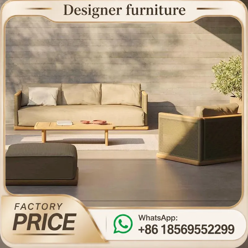 Outdoor Furniture Teak - Set Sofa Anyaman Tali Luar Ruangan