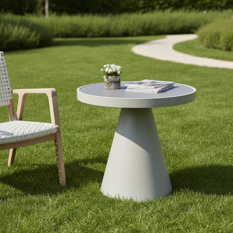 Outdoor Furniture Japanese Style - Meja Kopi Bundar Nordik Modern untuk