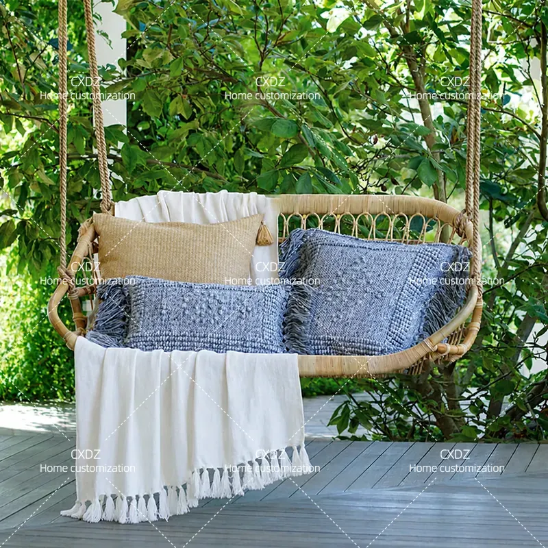 Outdoor Furniture Japanese Style - Kursi Gantung Rotan Ganda untuk Luar