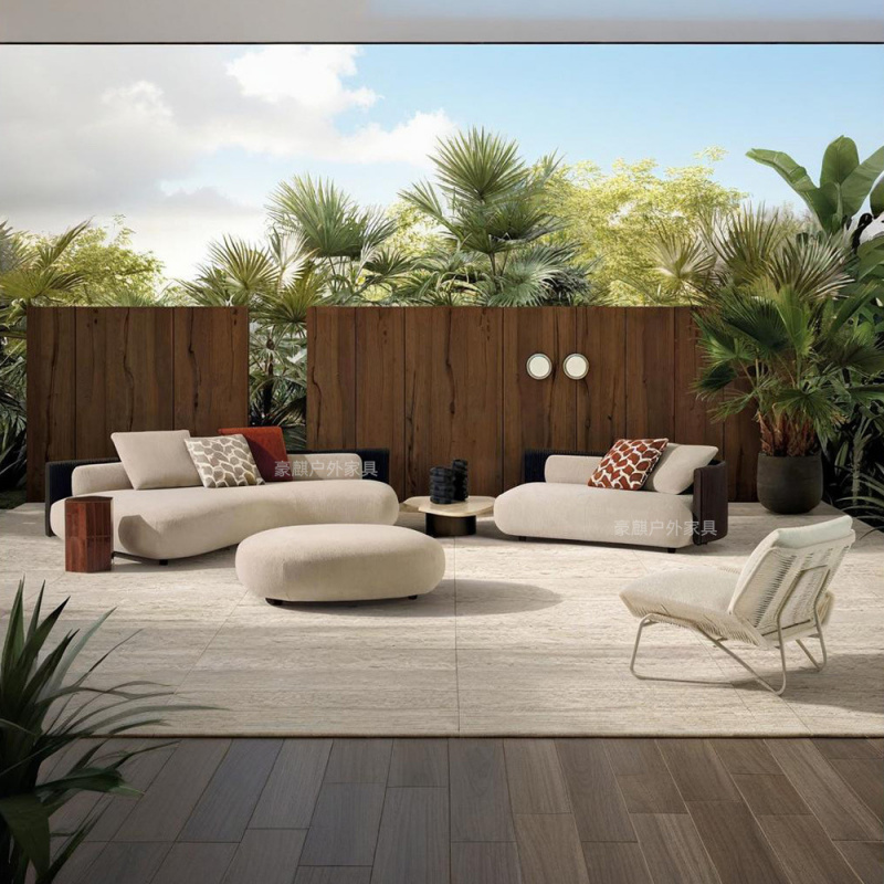 Outdoor Furniture Italian - Set Sofa Rotan Luar Ruangan Gaya