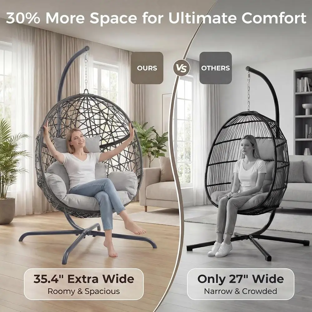 Kursi Ayun Rotan Gaya Boho unt - Hanging Egg Chair ulasan dan harga