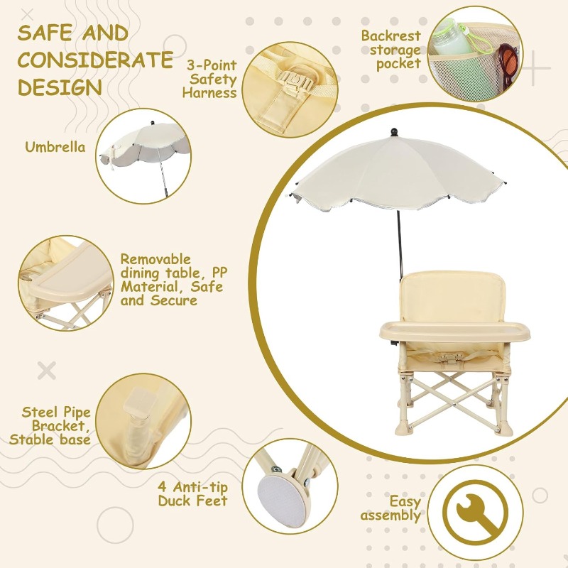 Kursi Pantai Bayi Lipat dengan - Folding Picnic Table ulasan dan harga