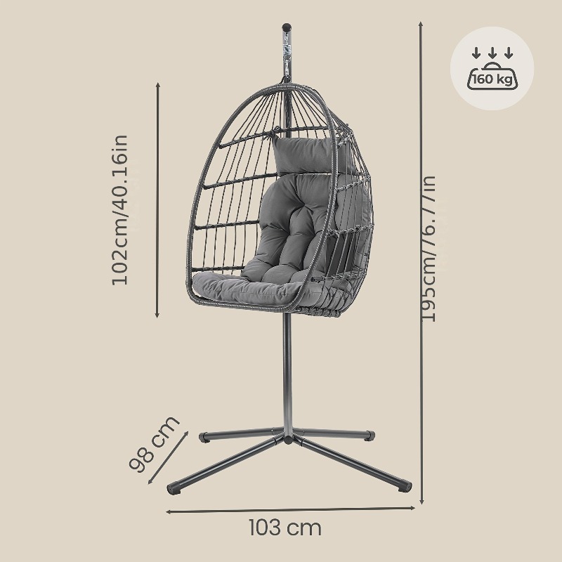 Kursi Telur Gantung dengan Dud - Hanging Egg Chair ulasan dan harga