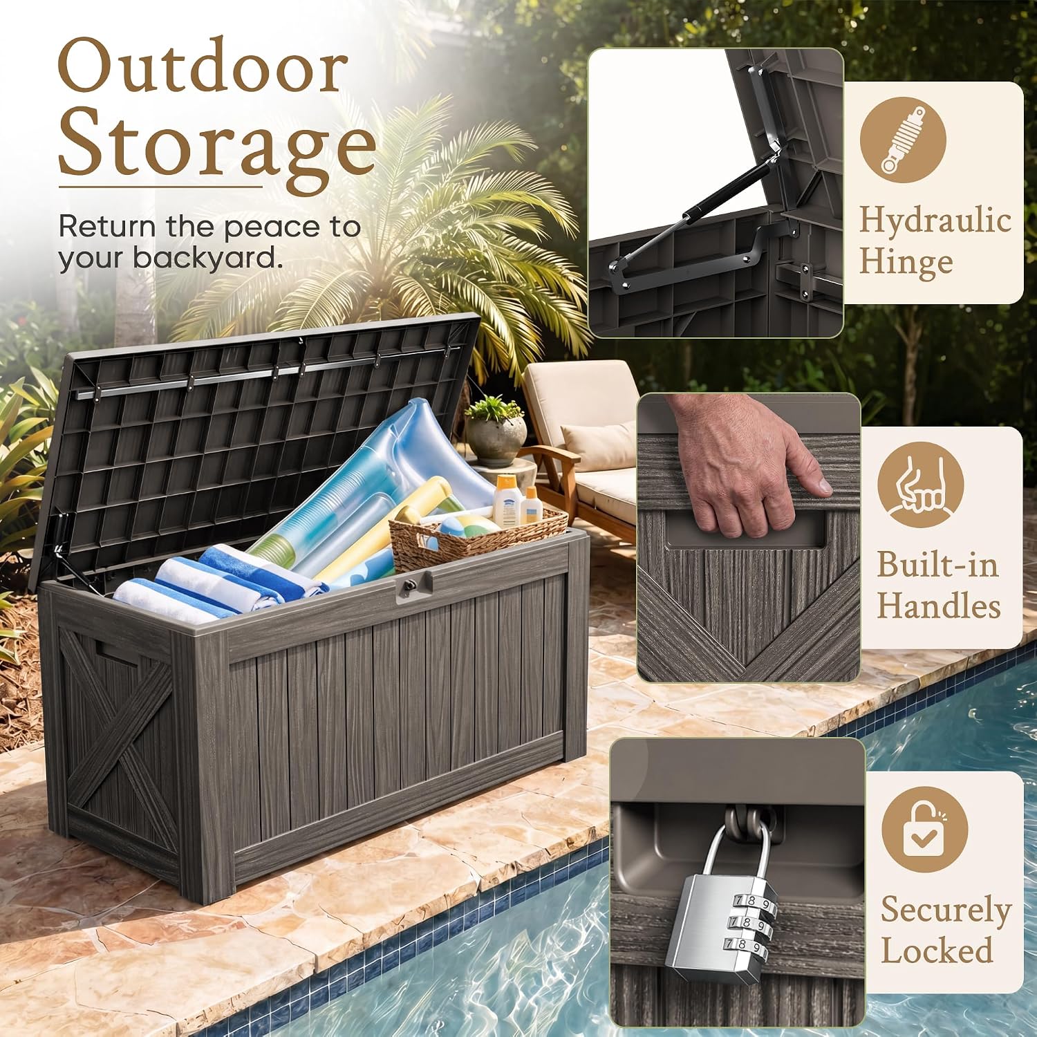 Kotak Penyimpanan Luar Ruangan - Outdoor Furniture Resin ulasan dan harga