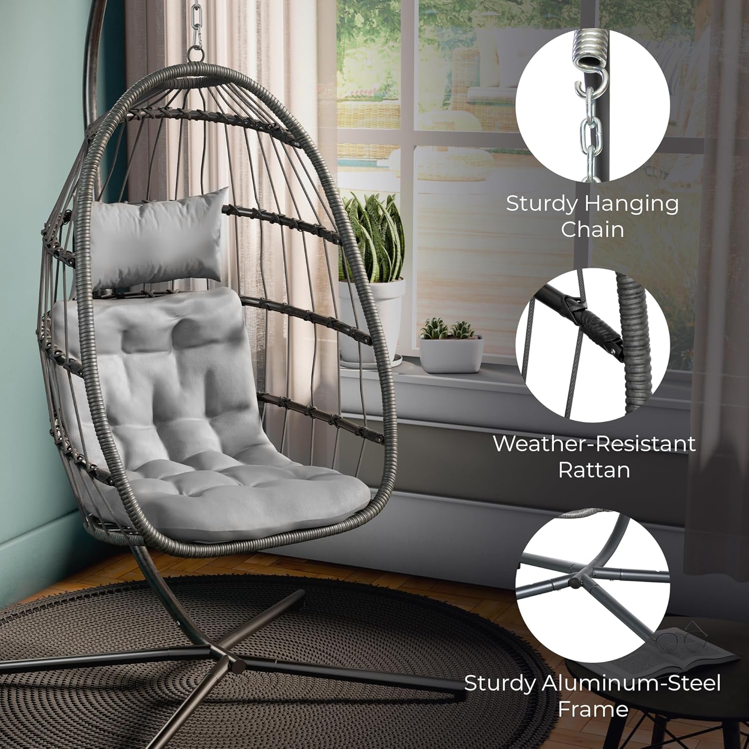 Kursi Gantung Bentuk Telur den - Hanging Egg Chair ulasan dan harga