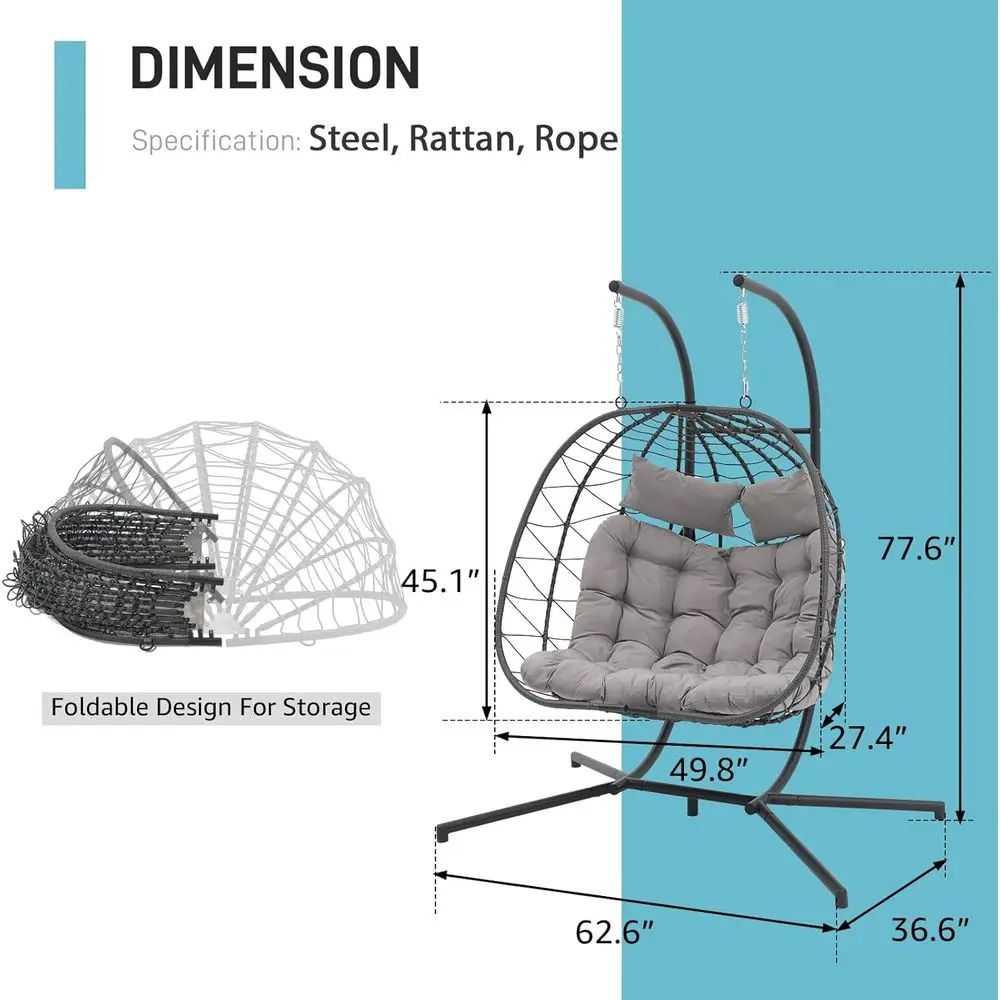 Kursi Ayun Telur Ganda untuk 2 - Hanging Egg Chair ulasan dan harga