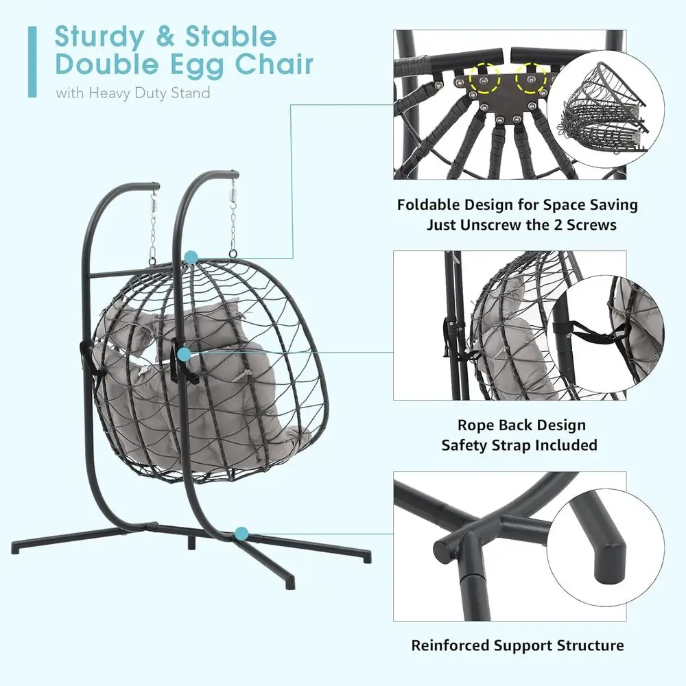 Kursi Ayun Telur Ganda untuk 2 - Hanging Egg Chair ulasan dan harga