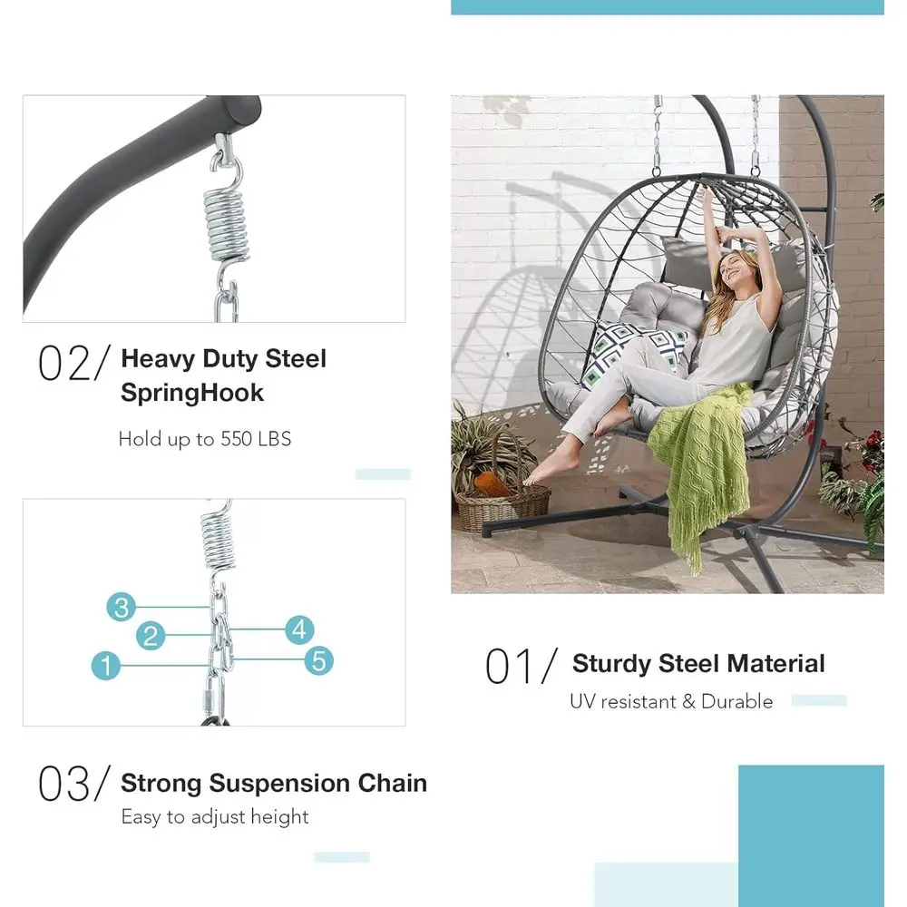 Kursi Ayun Telur Ganda untuk 2 - Hanging Egg Chair ulasan dan harga