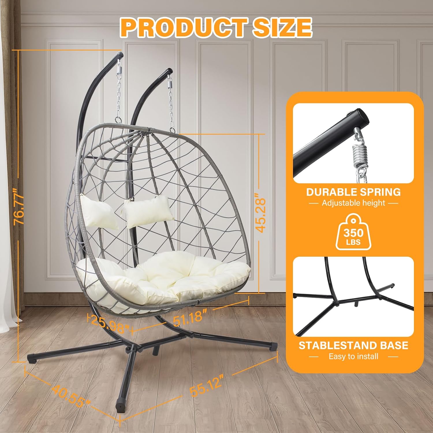 Kursi Ayun Telur dengan Penyan - Hanging Egg Chair ulasan dan harga