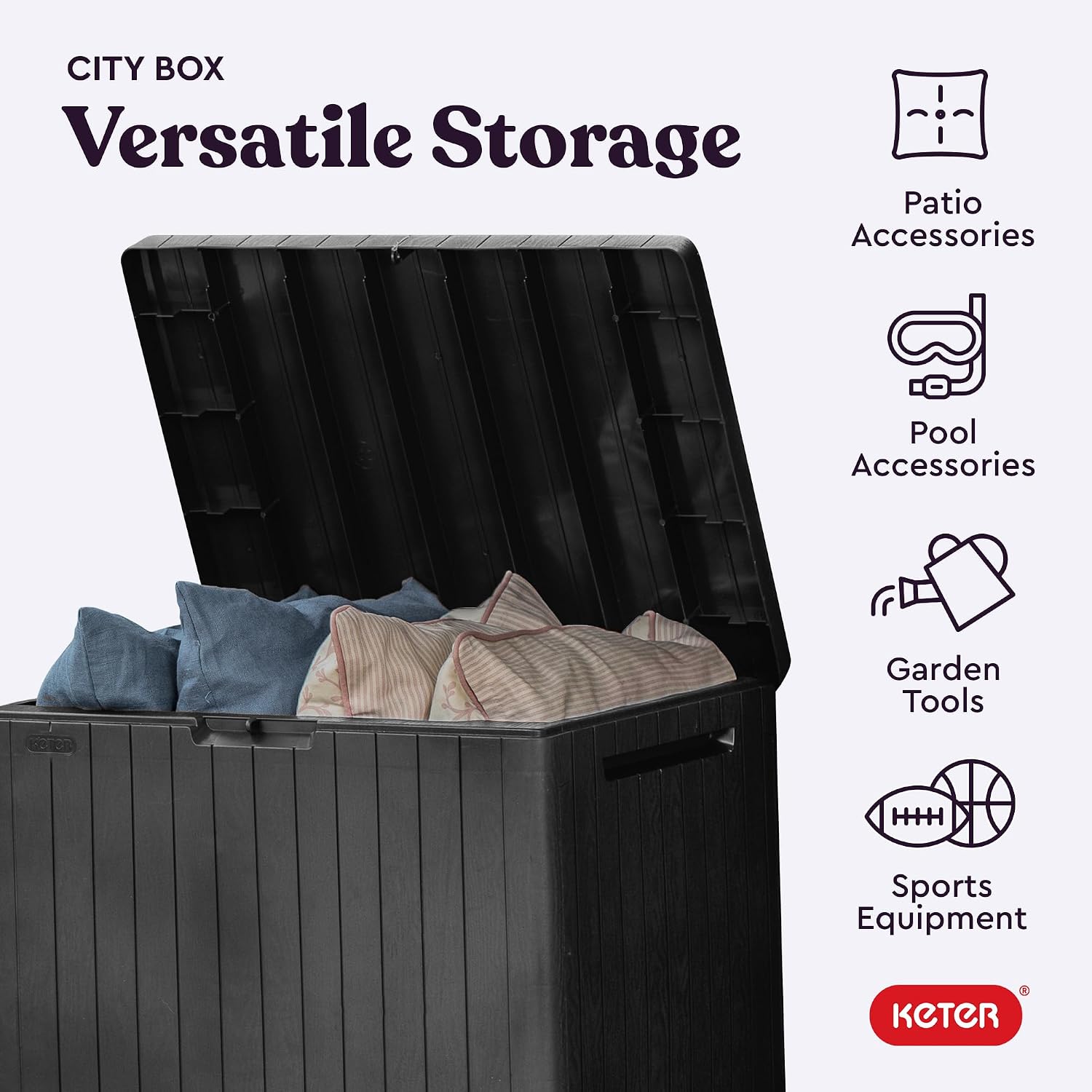 Keter City 30 Gal Kotak Penyim - Outdoor Furniture Resin ulasan dan harga