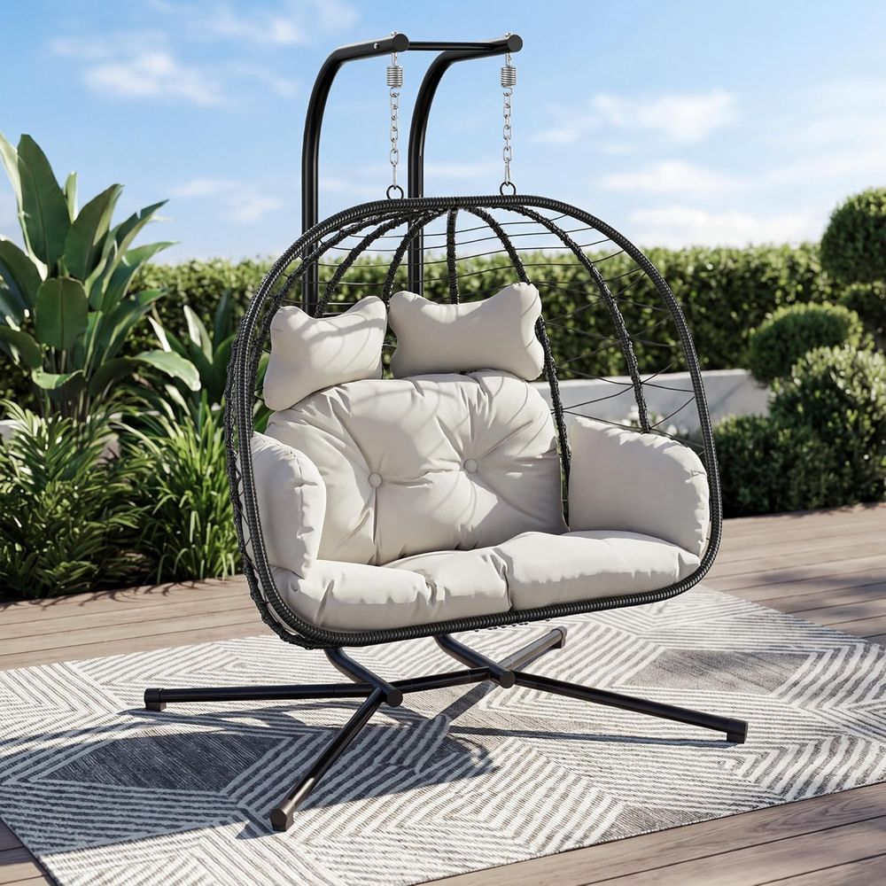Kursi Gantung Ganda dengan Pen - Hanging Egg Chair ulasan dan harga