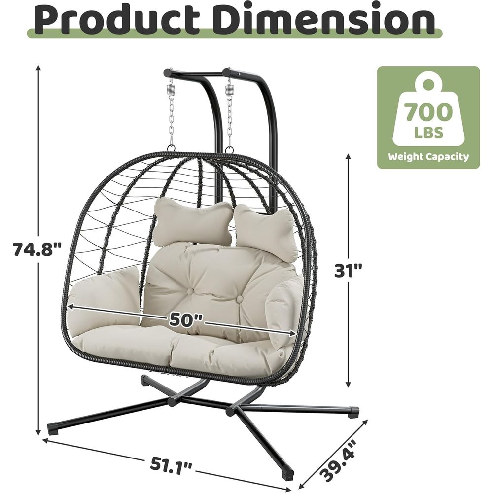 Kursi Gantung Ganda dengan Pen - Hanging Egg Chair ulasan dan harga