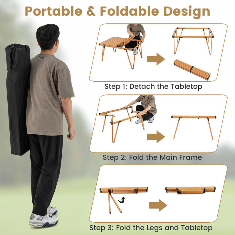 Meja Piknik Lipat Tunggal 93 x - Folding Picnic Table ulasan dan harga
